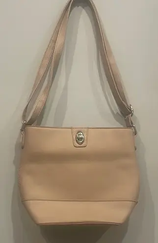 Bueno Elegant Beige Leather Shoulder Bag