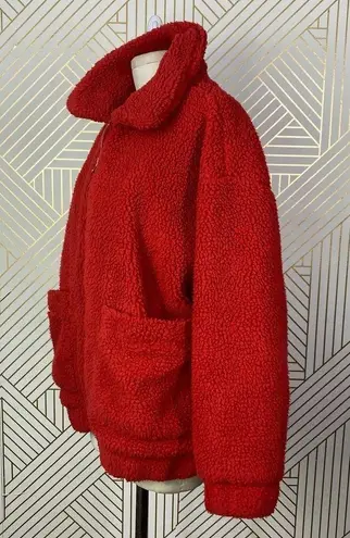 I am gia I.AM.GIA Pixie Teddy Coat Red Sherpa Fleece