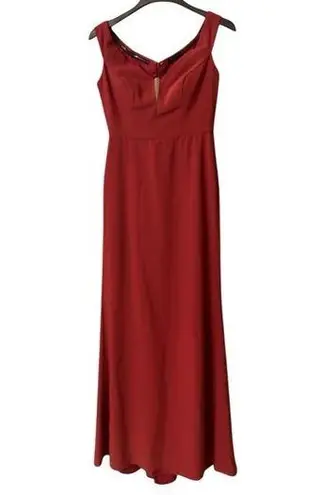 NWT Dessy Collection burgundy formal / bridesmaid maxi dress Red Size 4