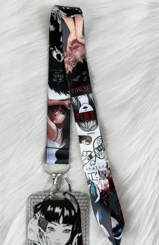 Tomie Junji Ito lanyard with Id/ card holder Black