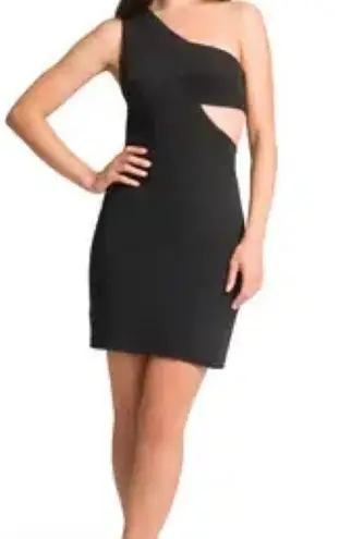 Black Halo Women’s XS Kylie Mini One Shoulder Walnut Cocktail Dress