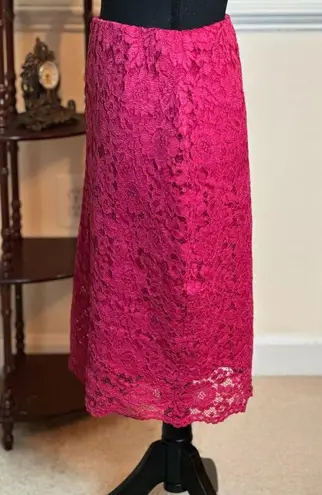 Dorothy Perkins Hot Pink Lace Straight Pencil Skirt