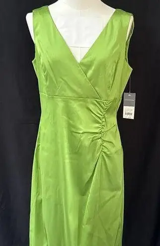 Donna Ricco Women’s Green V-cut Pleated Pencil Dress Sz 12