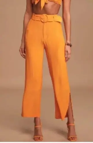 Capulet  Celina Belted Wide Leg Side Slit Cropped Pants, NWT, Medium, MSRP $168