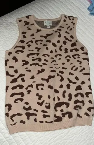 Jun & Ivy Cheetah Print Sweater Vest