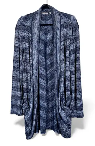 LOGO By Lori Goldstein Logo Lori Goldstein Blue Open Front Cardigan Sweater Womens XL Duster Pockets - Image 1