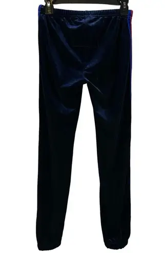 Aviator Nation Classic Velvet Sweatpants Side Rainbow Stripes Drawstring Navy S