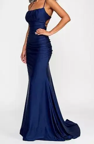 B Darlin Elegant Navy Blue Prom Dress thumbnail 1