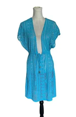 Blue Crochet Beach Cover