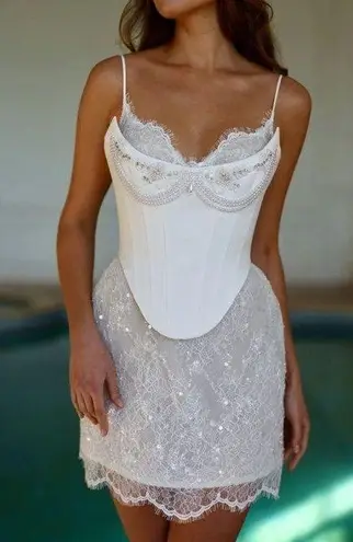 ROSIE ETIENNE SOPHIE White Lace Corset Dress Size 6