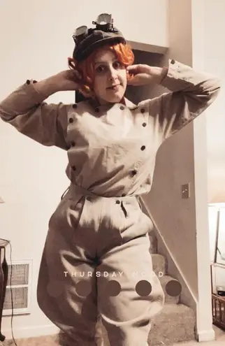 Aviator Amelia Earhart tan top Size M