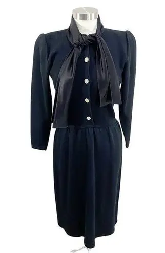 Vintage Dana Hogan Designed By Robyn Hogan Santana Knit Black Classic Dress Sz 4