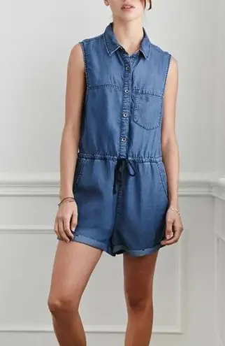 Forever 21  Romper Denim Sleeveless Tank Summer Blue Size S