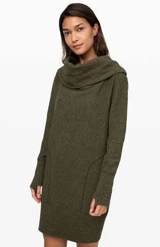 Lululemon Along the Way Dress Heathered Dark Olive Green