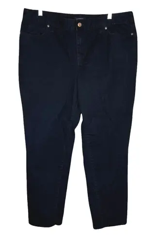 Lands End Jeans Womens 16 Black Fit 2 Skinny Everyday Basic Neutral Minimalist