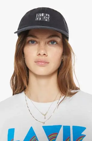 MOTHER Hats Off Metallic Embroidered Hat, NWT Black