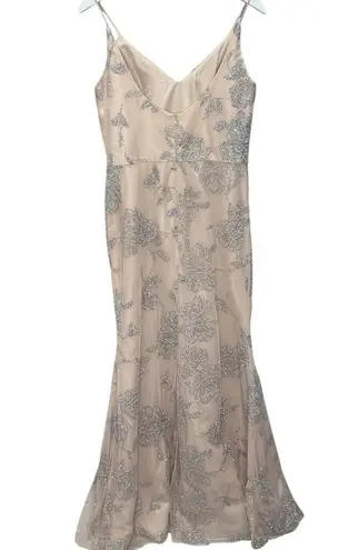 Hayley Paige Occasions Hayley Paige Dress Almond Blush Pink A-Line Gown Formal Dress Size 10 Silver