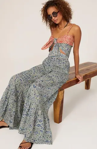 Carolina K Vicky Blue Paisley Floral Wide Leg High Waisted Pants Size XS