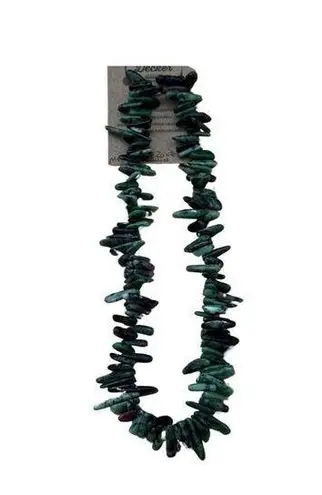 Ruby Zoisite Chip Necklace Sterling Silver Clasp Green