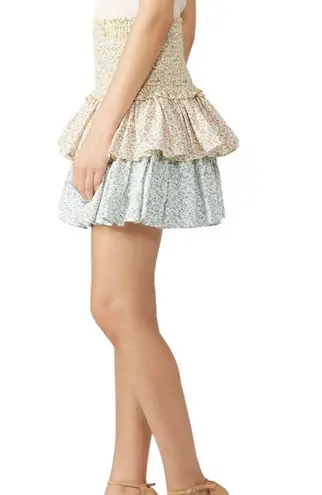 Petersyn New Floral Print Tiered Ruffle Smocked Skirt Asia Patio