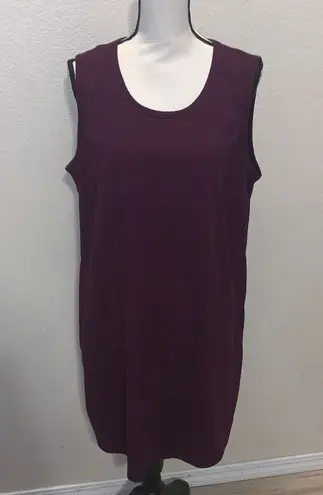 32 Degrees Heat 32 Degrees Cool Purple Stretchy casual midi dress pockets