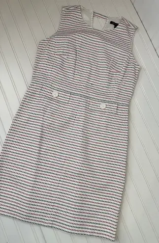 Brooks Brothers Brook Brothers Jacquard Cut-Out Shift Office Dress Corpcore Red White Blue Sz 8