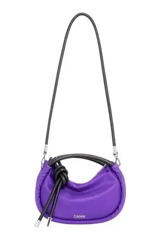 Ganni Knot Purse OS Heliotrope Tech Fabric Mini Bag Removable Strap