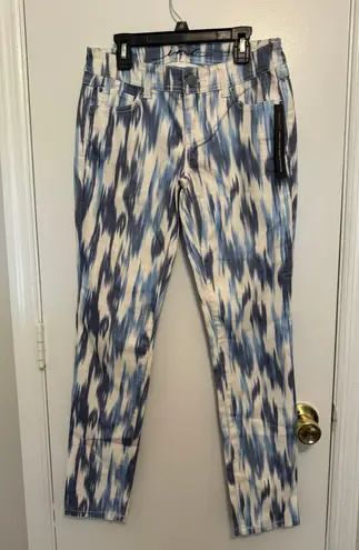 INC Blue Printed Skinny Leg Pants Size 4