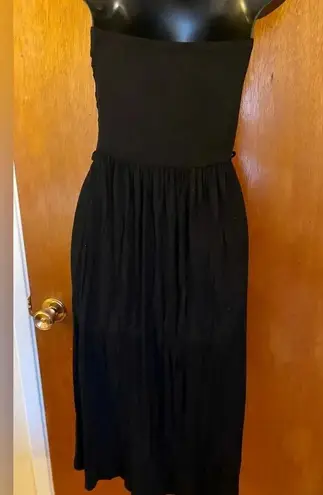 Love j Black High-Low Strapless Dress Size Medium Draped Bodice Casual Chic Look