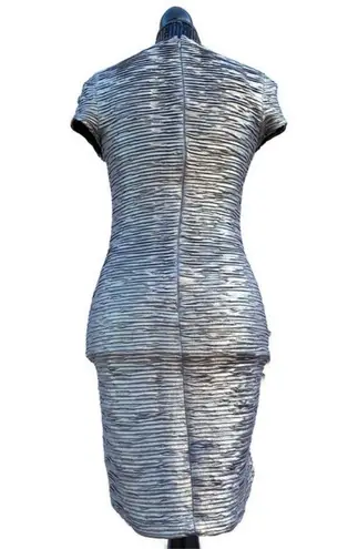 Torn By Ronny Kobo Kaitlyn Gold Metallic Textured Bodycon Mini Dress Small