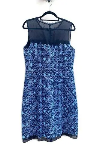 Elie Tahari Ophelia Sleeveless Embroidered Mesh Floral Eyelet A-Line Dress 12