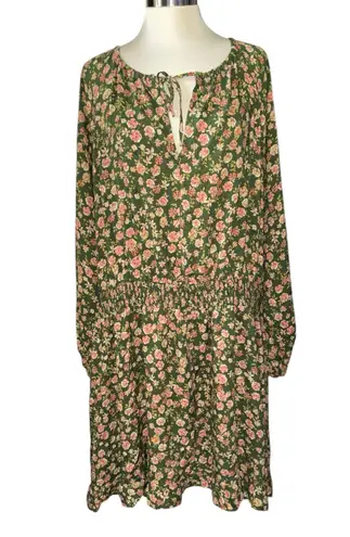 Lost + Wander dress wide neckline w/keyhole opening & tie lined floral Sz 3X NWT