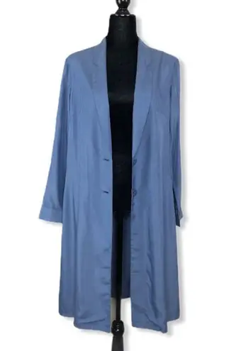 Kestan Bradbury Slate Blue Trench Coat Size L