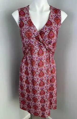 prAna Athletic Casual Dress Orange Pink Paisley Pattern Large Vacation