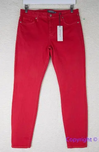 Just USA New! vermiliion red skinny jeans, women size 31