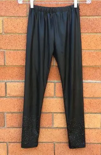 MILK Black Studded Crop Leggings Faux Leather XS