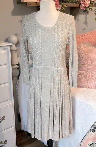Andrew Marc Marc New York Sweater Dress Light Tan Womens M Cable Knit Acrylic