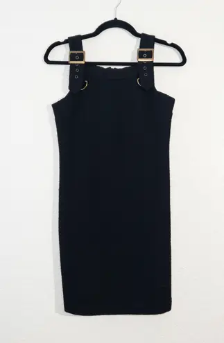 What Goes Around Comes Around x Anthropologie Black Buckle Detail Wool Dress XS