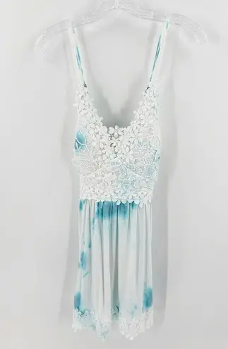 White Birch NWT Tie Dye Flirting with Lace Babydoll Cami Women's Size Large