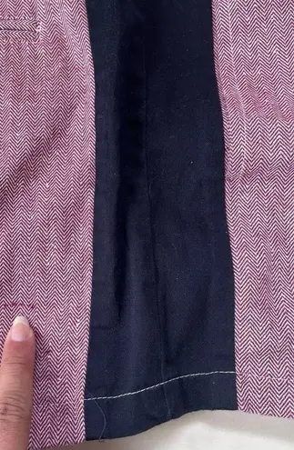 VALIJA Pleated Womens Shorts Sz Small ColorBlock Chevron High Rise 2" Red Preppy