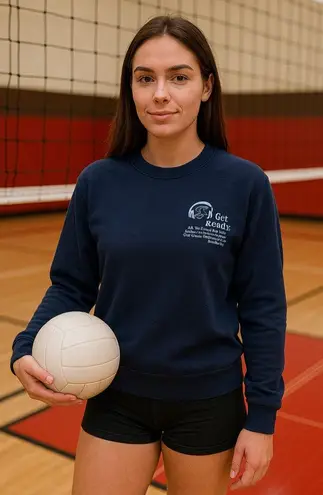 Lucky Dog Just Hoods Navy Blue Thick Volleyball Sweatshirt Size Small