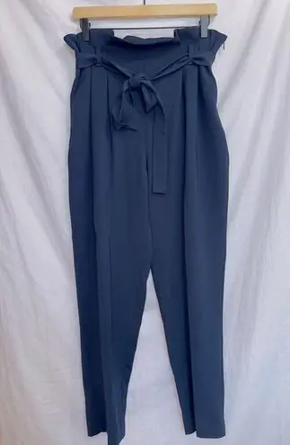 Rachel Roy Blue Pull On High Waisted Belted Paperbag Pants size 6