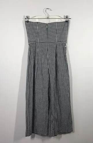 Club Monaco  gingham sleeveless jumpsuit wide leg cropped