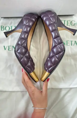 Bottega Veneta Plum Quilted Pattern Leather Pumps Heels Size 36 Shoes $1200