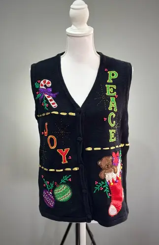 SALE! Black Vintage Ugly Christmas Vest Size L EUC Size L