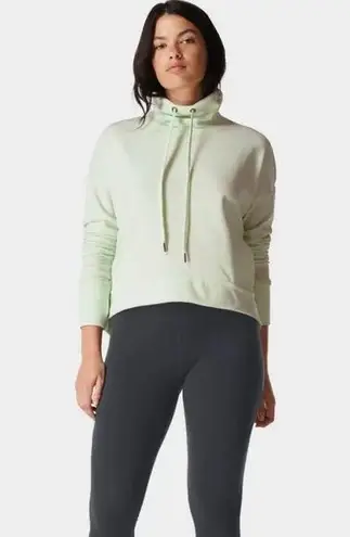 Sweaty Betty Harmonise Luxe Fleece Sweatshirt in Glacier Green Medium