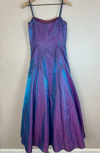 Sue Wong Vintage 90’s Nocturne Iridescent Formal Beaded Gown size 10