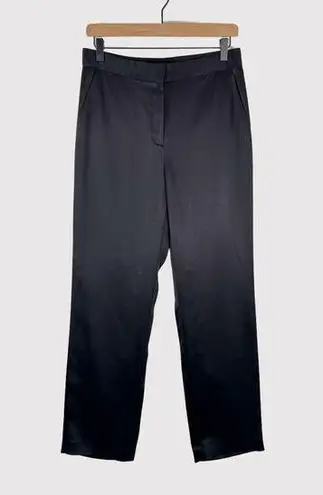 Babaton Aritzia Womens Pants Black Command Satin Straight Leg Trouser Size 6