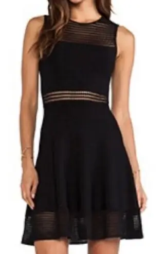 Torn By Ronny Kobo Black Open Stitch Midi Dress The Mabel Medium MSRP 330.00