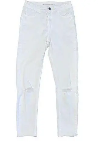 ZARA  white destructed skinny stretchy jeans size 25